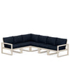 Edge 6 Piece Sectional Set Sand Frame Marine Indigo Cushion