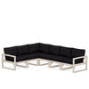 Edge 6 Piece Sectional Set Sand Frame Midnight Linen Cushion