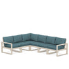 Edge 6 Piece Sectional Set Sand Frame Ocean Teal Cushion