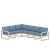 Edge 6 Piece Sectional Set Sand Frame Sky Blue Cushion