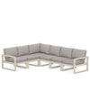 Edge 6 Piece Sectional Set Sand Frame Weathered Tweed Cushion