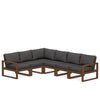 Edge 6 Piece Sectional Set Teak Frame Ash Charcoal Cushion