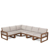 Edge 6 Piece Sectional Set Teak Frame Dune Burlap Cushion