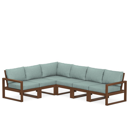 
                  Edge 6 Piece Sectional Set Teak Frame Glacier Spa Cushion - Image 76
                