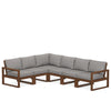 Edge 6 Piece Sectional Set Teak Frame Grey Mist Cushion