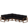 Edge 6 Piece Sectional Set Teak Frame Midnight Linen Cushion