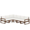 Edge 6 Piece Sectional Set Teak Frame Natural Linen Cushion