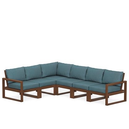 
                  Edge 6 Piece Sectional Set Teak Frame Ocean Teal Cushion - Image 81
                