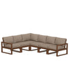 Edge 6 Piece Sectional Set Teak Frame Spiced Burlap Cushion