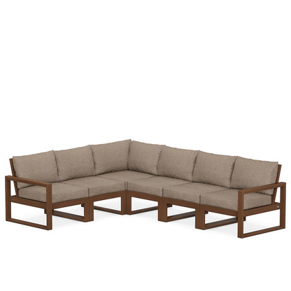 
                  Edge 6 Piece Sectional Set Teak Frame Spiced Burlap Cushion - Image 83
                