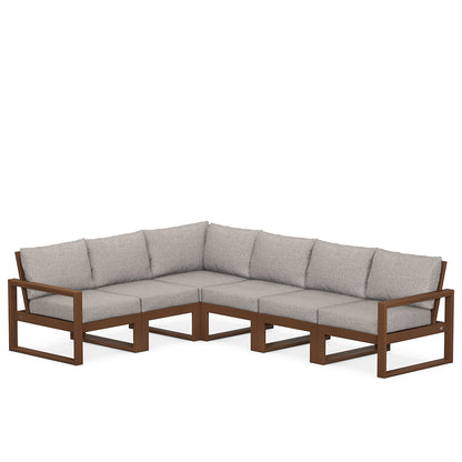 
                  Edge 6 Piece Sectional Set Teak Frame Weathered Tweed Cushion - Image 84
                