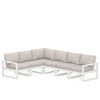 Edge 6 Piece Sectional Set White Frame Dune Burlap Cushion