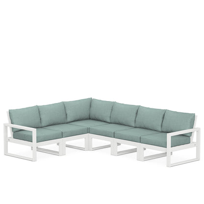 
                  Edge 6 Piece Sectional Set White Frame Glacier Spa Cushion - Image 90
                