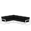 Edge 6 Piece Sectional Set White Frame Midnight Linen Cushion