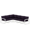 Edge 6 Piece Sectional Set White Frame Navy Linen Cushion