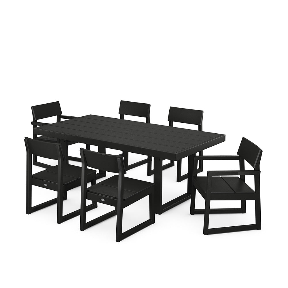 Edge 7 Piece Dining Set Black, image 2