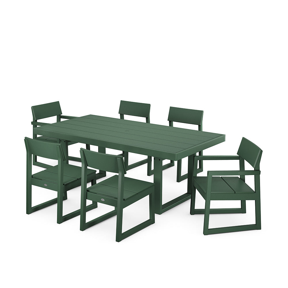 Edge 7 Piece Dining Set Green, image 3