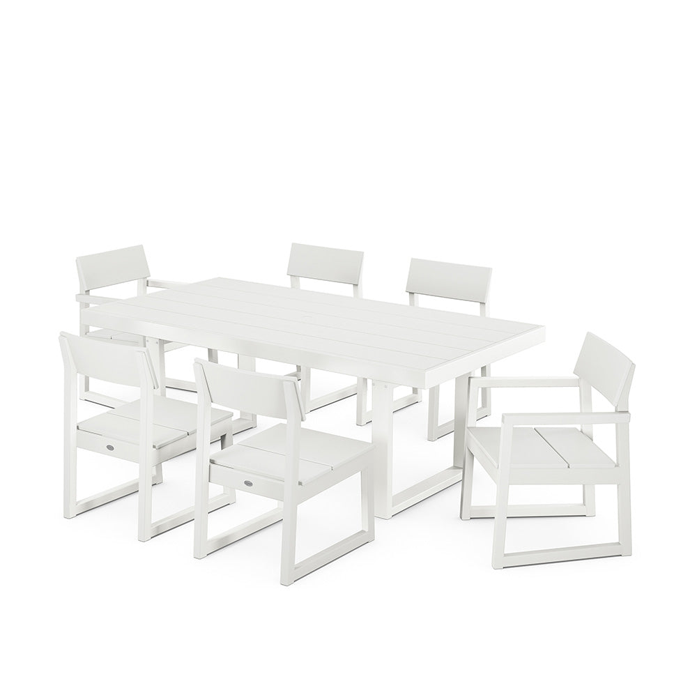 Edge 7 Piece Dining Set Vintage White