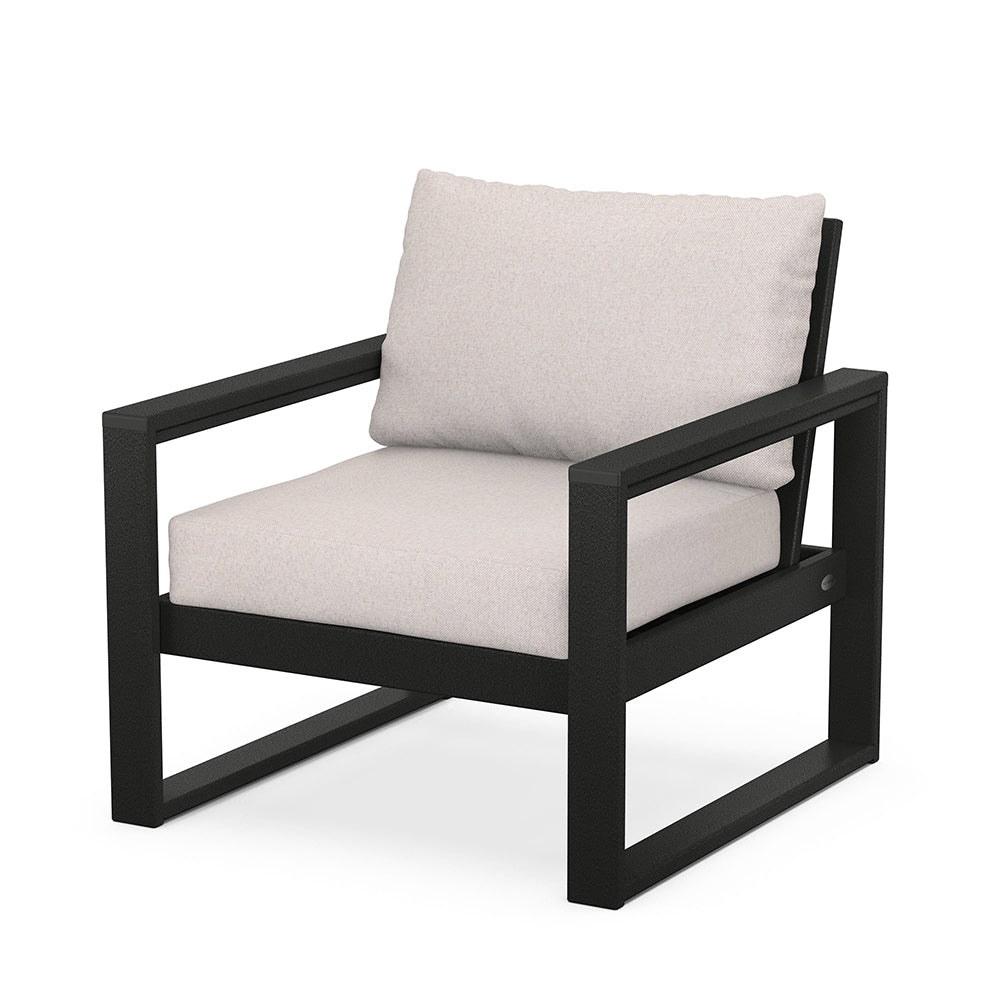 Edge Club Chair Black Frame Dune Burlap Cushion, image 4