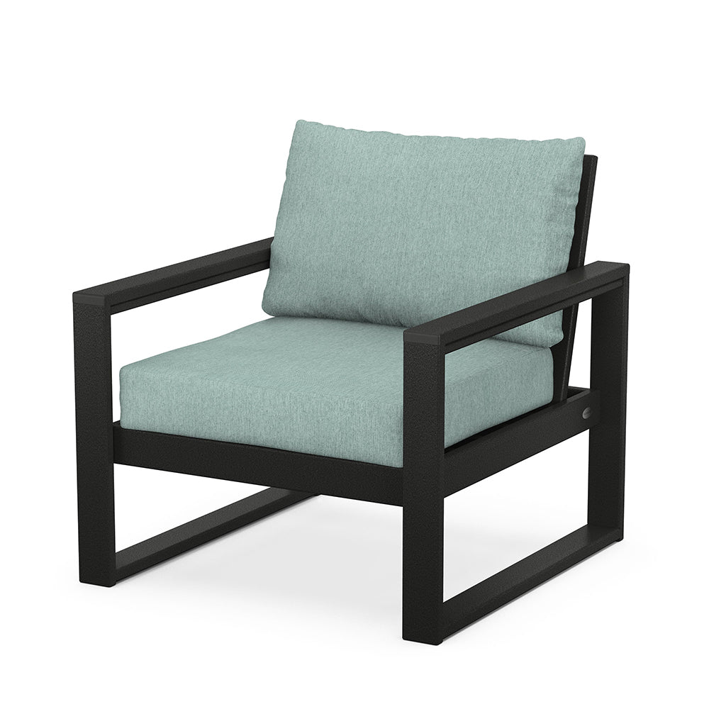 Edge Club Chair Black Frame Glacier Spa Cushion