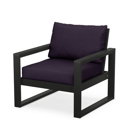 
                  Edge Club Chair Black Frame Navy Linen Cushion - Image 10
                