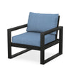 Edge Club Chair Black Frame Sky Blue Cushion