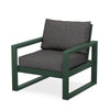 Edge Club Chair Green Frame Ash Charcoal Cushion