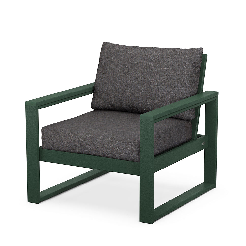 Edge Club Chair Green Frame Ash Charcoal Cushion, image 15