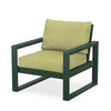 Edge Club Chair Green Frame Chartreuse Boucle Cushion