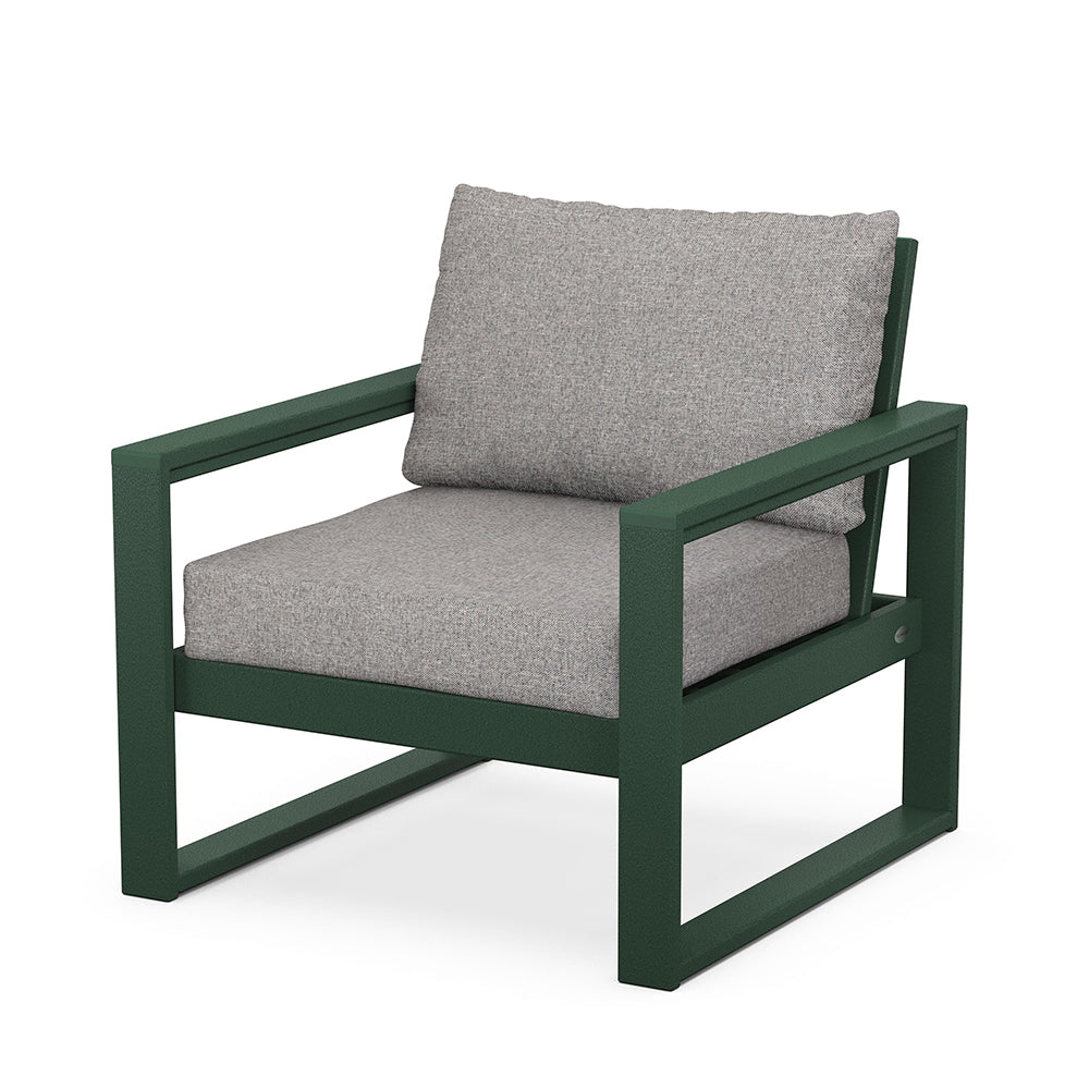 Edge Club Chair Green Frame Grey Mist Cushion