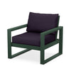 Edge Club Chair Green Frame Navy Linen Cushion