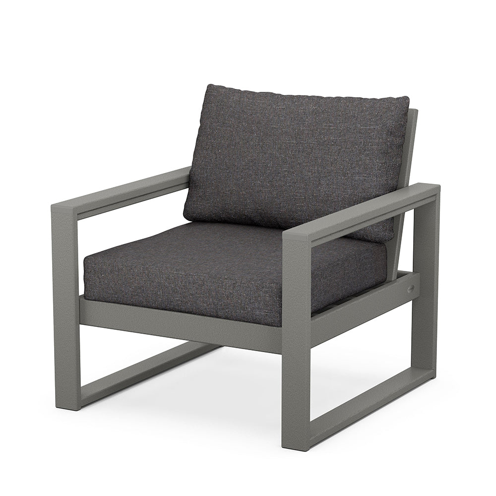 Edge Club Chair Grey Frame Ash Charcoal Cushion