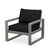 Edge Club Chair Grey Frame Midnight Linen Cushion