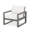 Edge Club Chair Grey Frame Natural Linen Cushion