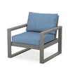 Edge Club Chair Grey Frame Sky Blue Cushion