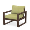 Edge Club Chair Mahogany Frame Chartreuse Boucle Cushion