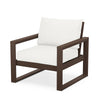 Edge Club Chair Mahogany Frame Natural Linen Cushion