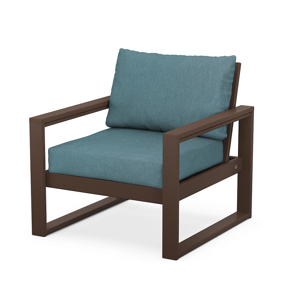 Edge Club Chair Mahogany Frame Ocean Teal Cushion, image 53