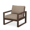 Edge Club Chair Mahogany Frame Spiced Burlap Cushion