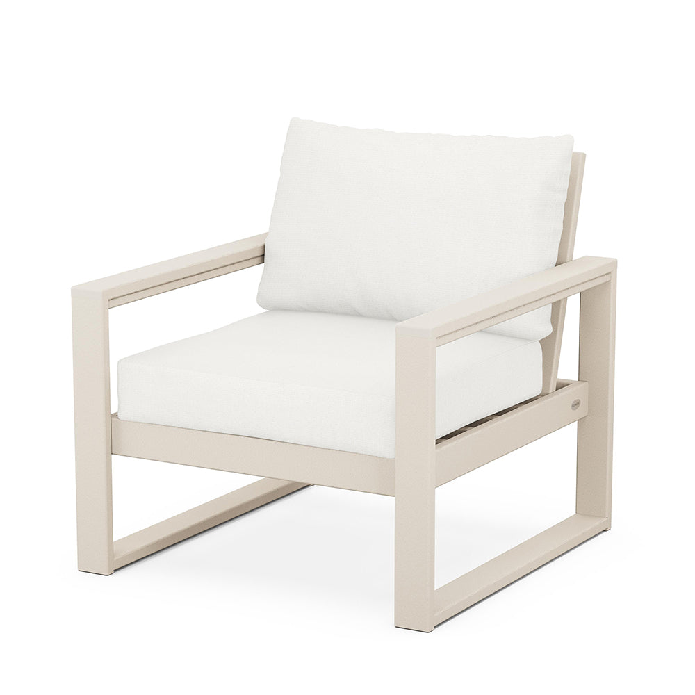 Edge Club Chair Sand Frame Natural Linen Cushion, image 65