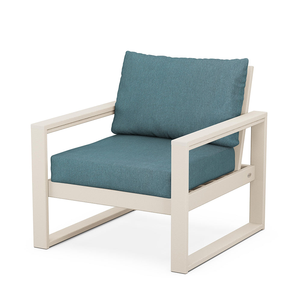 Edge Club Chair Sand Frame Ocean Teal Cushion