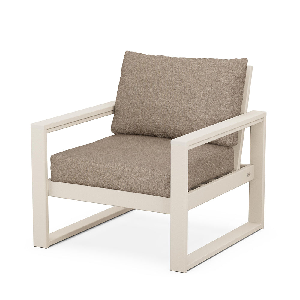 Edge Club Chair Sand Frame Spiced Burlap Cushion