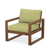 Edge Club Chair Teak Frame Chartreuse Boucle Cushion