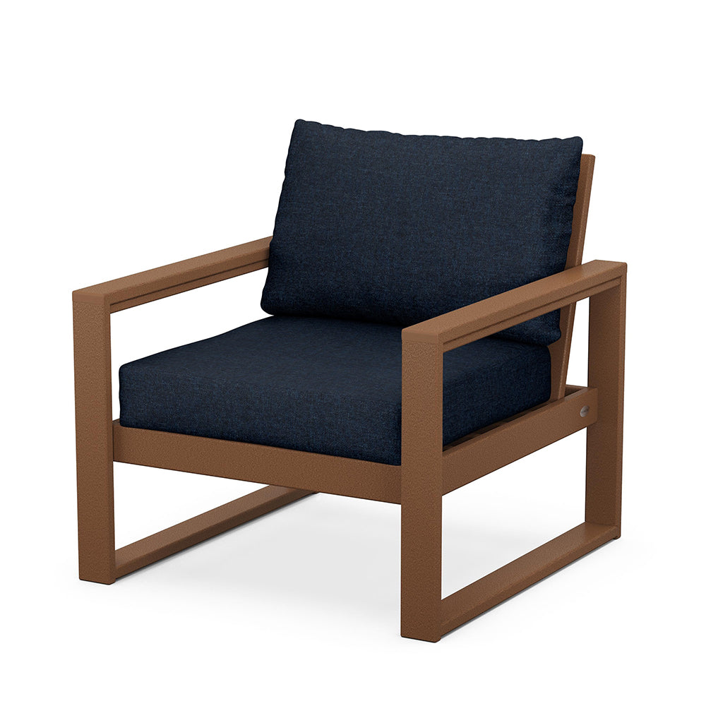 Edge Club Chair Teak Frame Marine Indigo Cushion