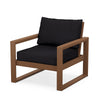 Edge Club Chair Teak Frame Midnight Linen Cushion