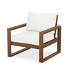 Edge Club Chair Teak Frame Natural Linen Cushion