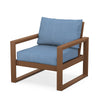 Edge Club Chair Teak Frame Sky Blue Cushion