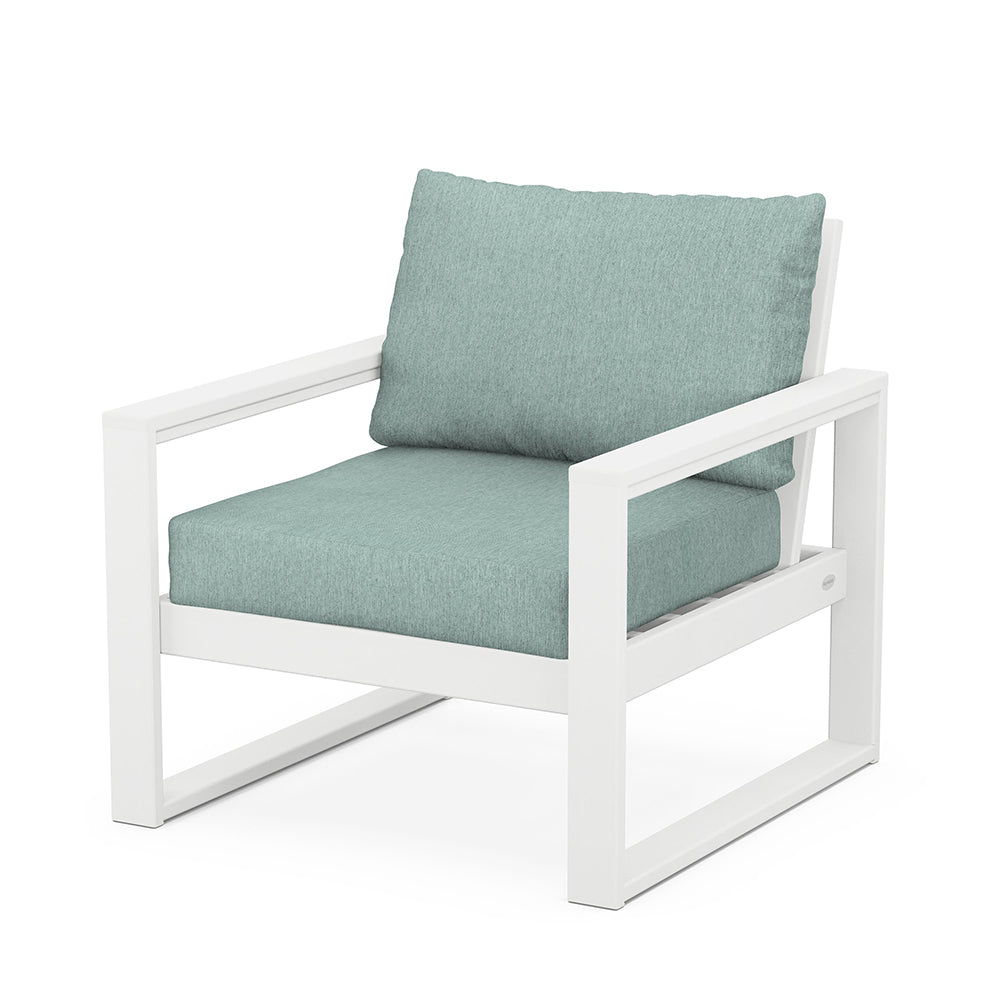 Edge Club Chair White Frame Glacier Spa Cushion