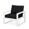 Edge Club Chair White Frame Midnight Linen Cushion