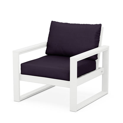 
                  Edge Club Chair White Frame Navy Linen Cushion - Image 93
                